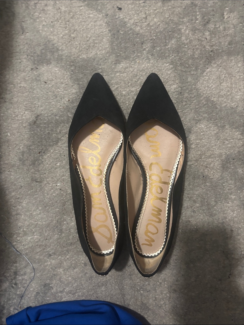 Sam Edelman Black suede Pointed-Toe D'Orsay Flats-size 9
